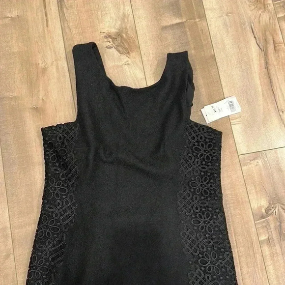 NWT Banana Republic Wool Blend Petite Black Lace-Side Sheath Dress Sz 8 Petite - Picture 7 of 13